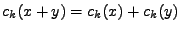 $ c_k(x+y) = c_k(x) + c_k(y)$